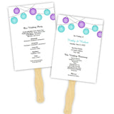 Turquoise & Purple Hanging Lanterns Program Fan