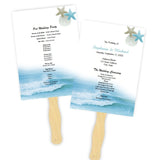 Ocean Waves Wedding Program Fan Template