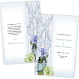 Hydrangea in a Mason Jar Folded Wedding Program Template