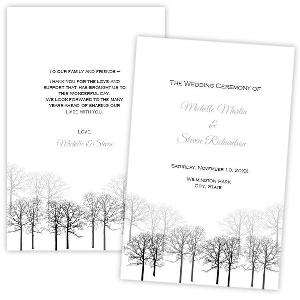 Winter Forest Folded Program Template