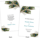 Peacock Feathers Folded Wedding Program Template