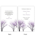Purple Trees Folded Wedding Program