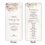 Fall Branches Tea Length Wedding Program Template