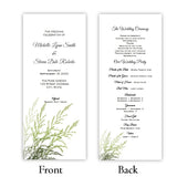 Beach Grass Tea Length Wedding Program