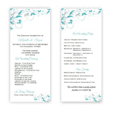 Teal & Gray Flourish Tea Length Wedding Program