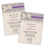 Lace & Burlap Wedding Invitation Template