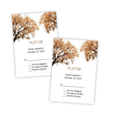 Fall Trees 2 Wedding RSVP Card Template