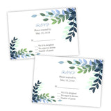 Graceful Variegated Leaves Wedding RSVP Card Template