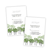 Summer Forest Wedding RSVP Card Template