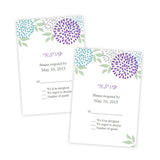 Teal & Purple Mums RSVP Card Template