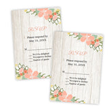 Rustic Flowers Wedding RSVP Card Template