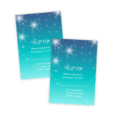 Snowflakes Winter Wedding RSVP Card Template