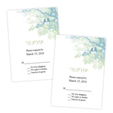 Love Birds in a Tree Wedding RSVP Card Template