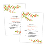 Coral Flowers Bridal Shower Invitation