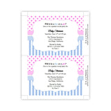 Gender Reveal Baby Shower Invitation - Pink Dots - Blue Stripes