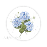 Blue Hydrangea Bouquet Stickers