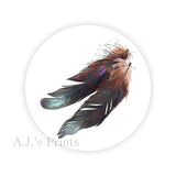Feathers Round Stickers
