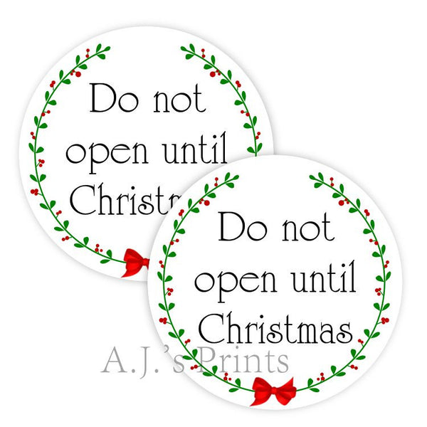 Do Not Open Christmas Stickers