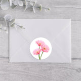 Pink Daisies Round Stickers