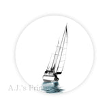 Sailboat Round Stickers