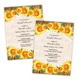 Country Sunflowers Bridal Shower Invitation