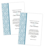 Teal Damask Wedding Invitation Template