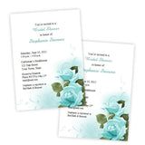 Teal Roses Bridal Shower Invitation Template