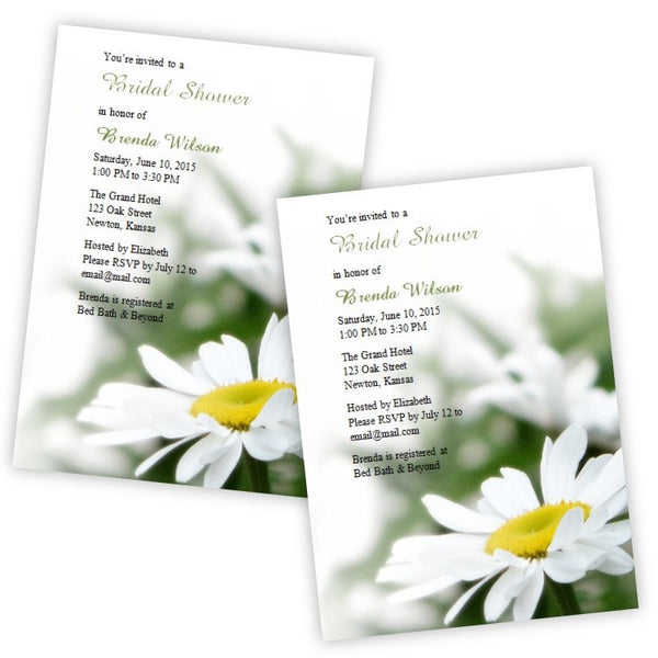 White Daisy Bridal Shower Invitation